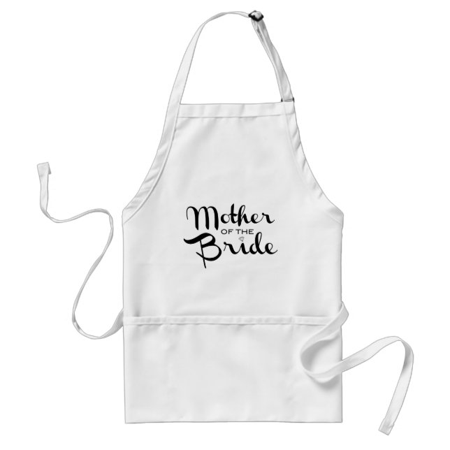 Mutter von Bride Retro Script Black auf Weiß Schürze (Vorne)