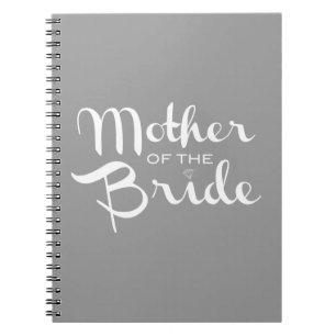 Mutter von Bride Retro Script White auf Gray Notizblock