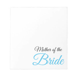 Mutter von Bride Script Blue Notizblock