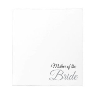 Mutter von Bride Script Gray Notizblock