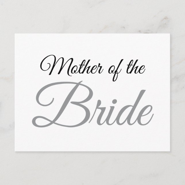 Mutter von Bride Script Gray Postkarte (Vorderseite)