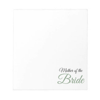 Mutter von Bride Script Green Notizblock