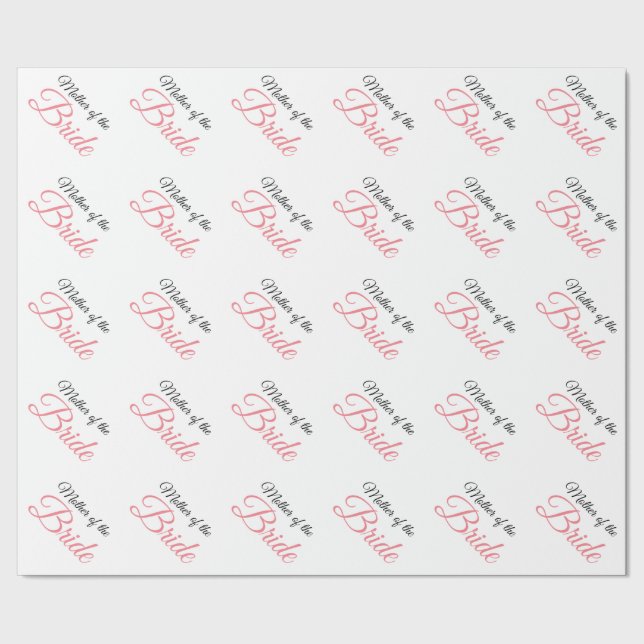 Mutter von Bride Script Pink Geschenkpapier (Saum)