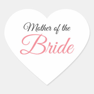 Mutter von Bride Script Pink Herz-Aufkleber