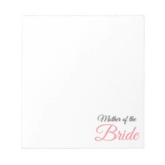 Mutter von Bride Script Pink Notizblock