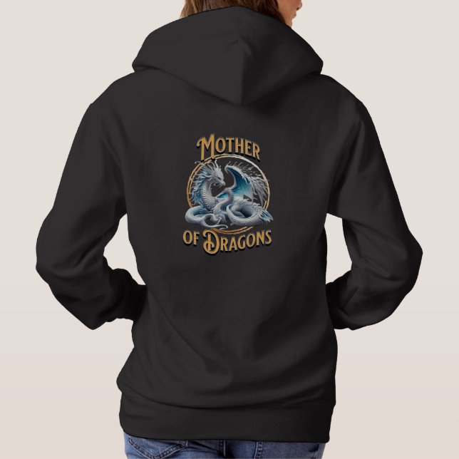 Mutter von Dragons Mama und Baby Dragon Hoodie (Rückseite)