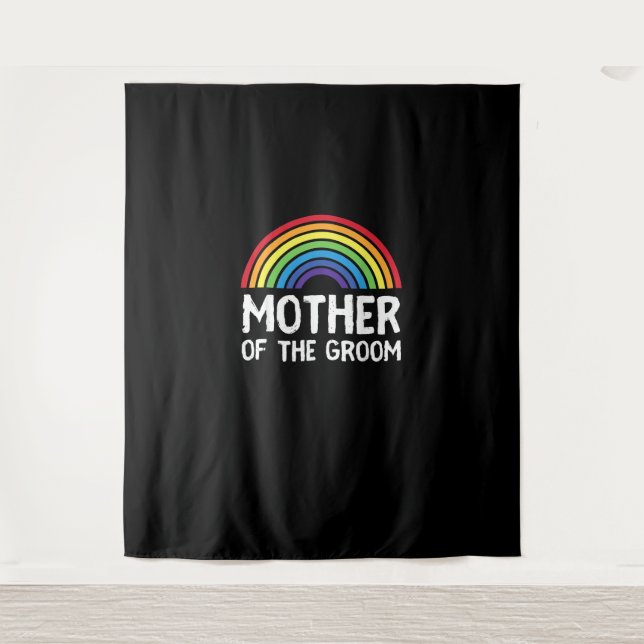 Mutter von Groom Wedding LGBT Mama Gay Bachelor Te Wandteppich (Vorderseite)