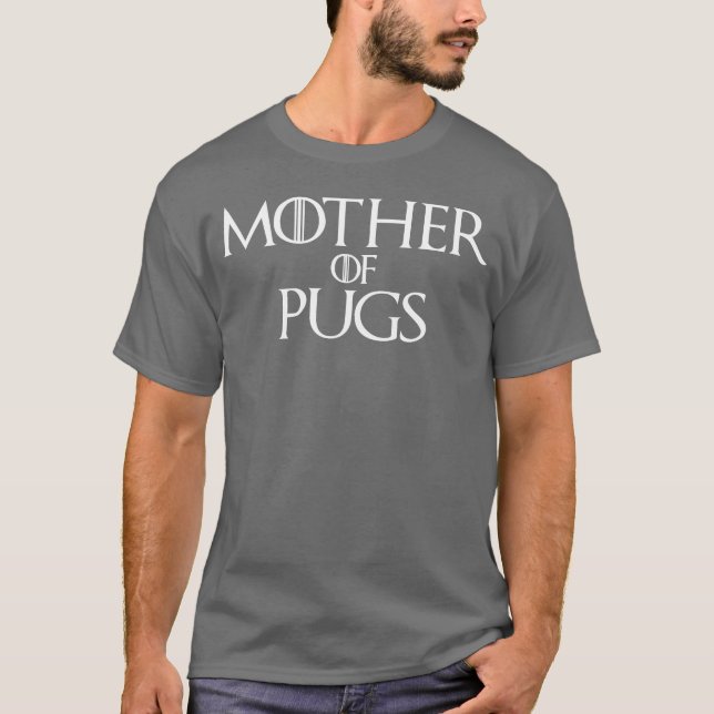 Mutter von Mops Parody lustig T-Shirt (Vorderseite)