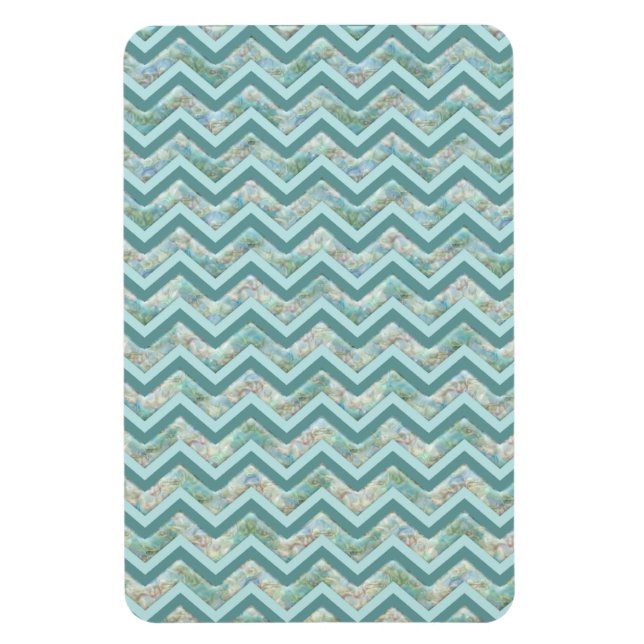 Mutter von Pearl Aquamarin ZigZag Magnet (Vertikal)