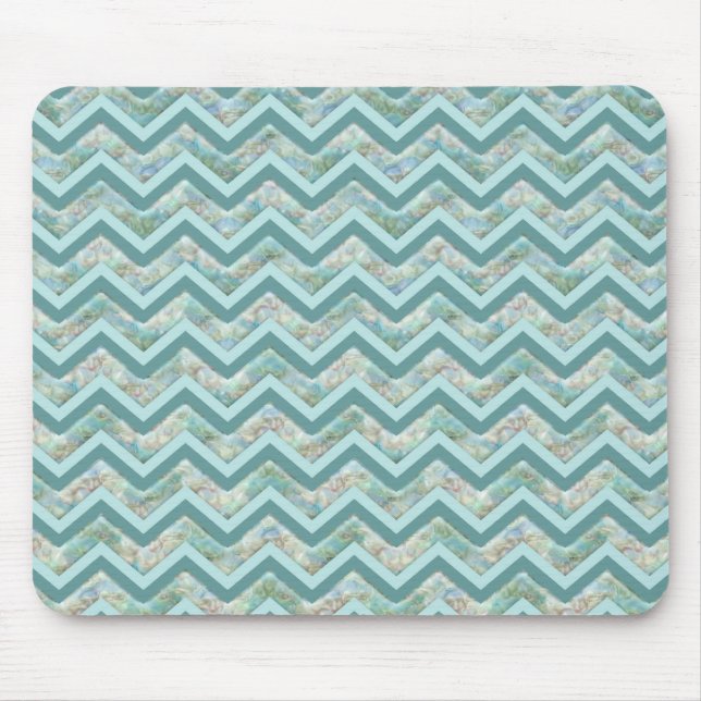 Mutter von Pearl Aquamarin ZigZag Mousepad (Vorne)