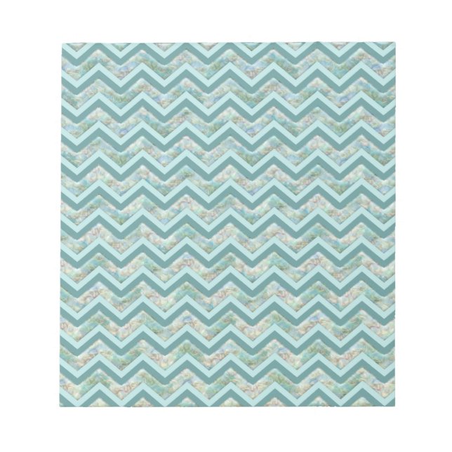 Mutter von Pearl Aquamarin ZigZag Notizblock (Vorderseite)