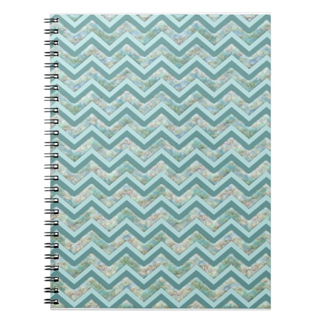 Mutter von Pearl Aquamarin ZigZag Notizblock (Vorderseite)