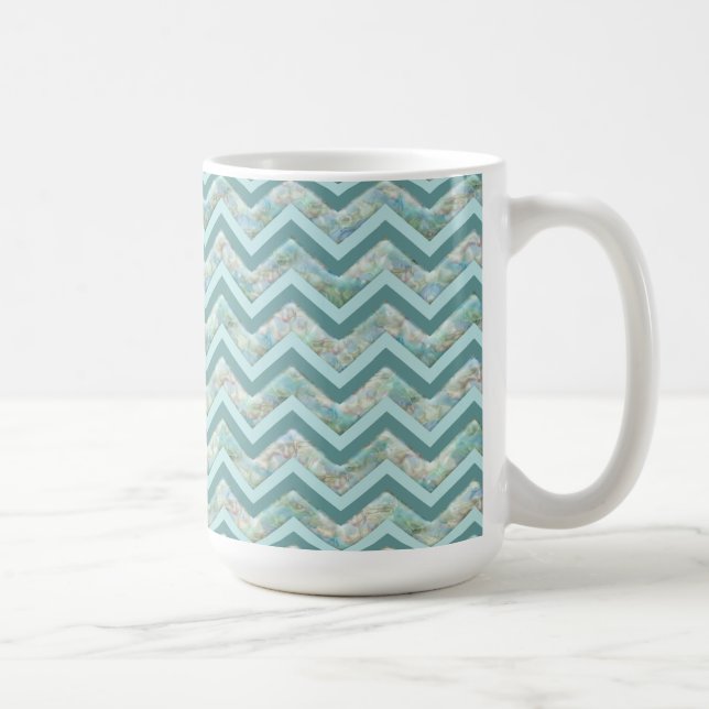 Mutter von Pearl Aquamarin ZigZag Tasse (Rechts)