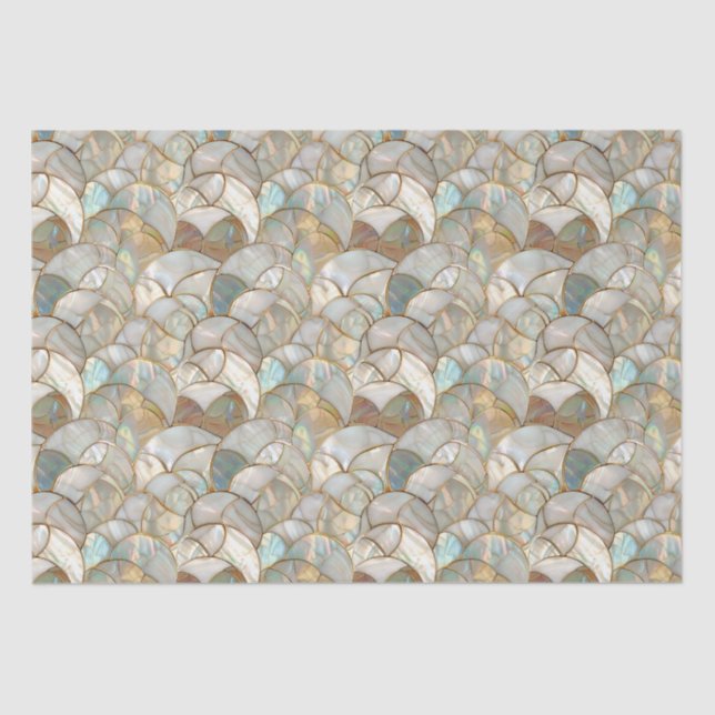 Mutter von Pearl Gold Accent Mosaic Style Seidenpapier (Vorderseite)