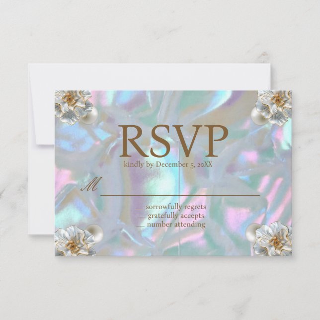 Mutter von Pearl Iridescent RSVP Cards Einladung (Vorderseite)