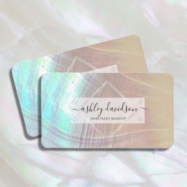 Mutter von Pearl Iridescent Seashell Business Card Visitenkarte (Von Creator hochgeladen)