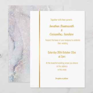 MUTTER VON PEARL LILAC MARBLE GOLD WEDING INVITAT EINLADUNG