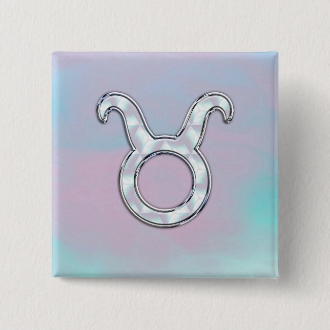 Mutter von Pearl Nacre Style Taurus Zeichen Button (Vorderseite)
