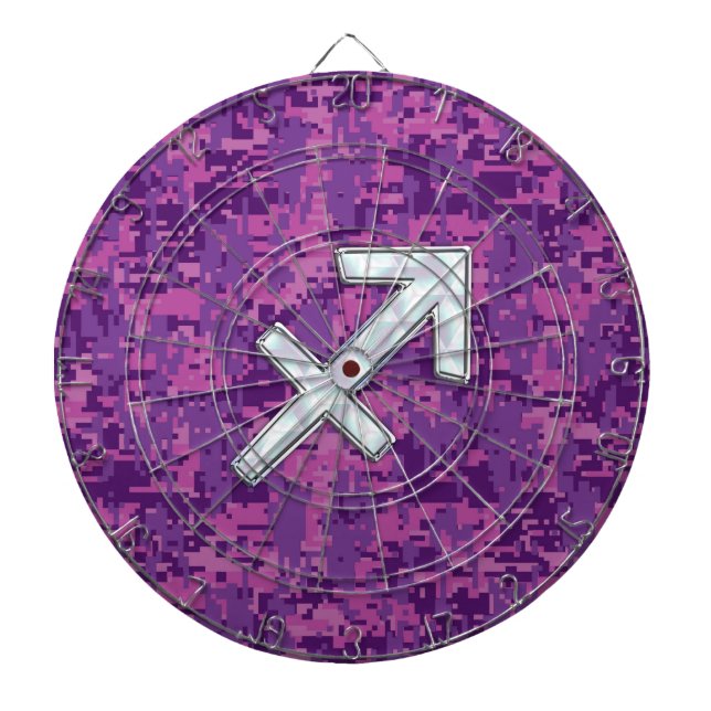 Mutter von Pearl Sagittarius Symbol Fuchsia Camouf Dartscheibe (vorne)
