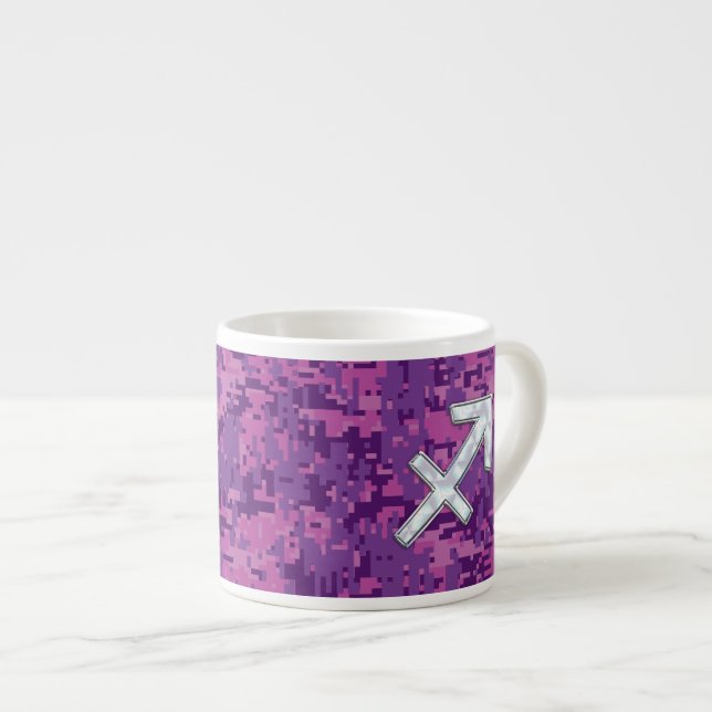 Mutter von Pearl Sagittarius Symbol Fuchsia Camouf Espressotasse (Vorderseite Rechts)