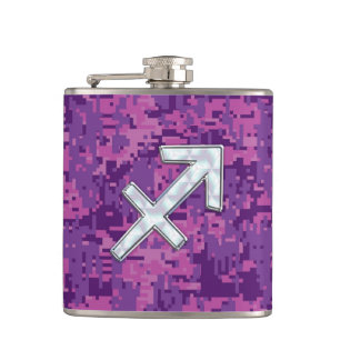 Mutter von Pearl Sagittarius Symbol Fuchsia Camouf Flachmann