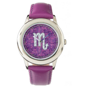 Mutter von Pearl Scorpio Zodiac Pink Digitale Camo Armbanduhr