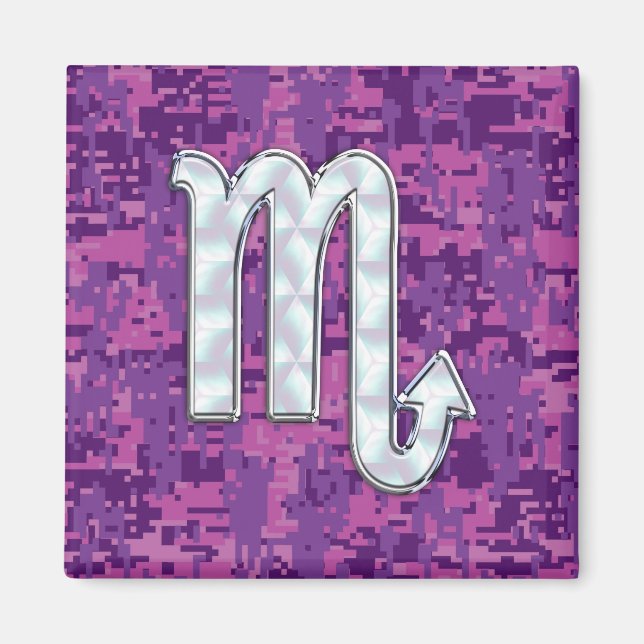 Mutter von Pearl Scorpio Zodiac Pink Digitale Camo Magnet (Vorne)