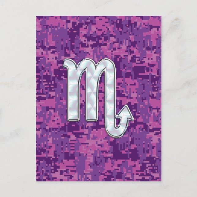 Mutter von Pearl Scorpio Zodiac Pink Digitale Camo Postkarte (Vorderseite)