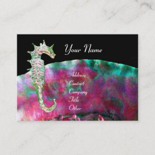 MUTTER VON PEARL & SEEPFERD MONOGRAM, rosa Fuchsia Visitenkarte