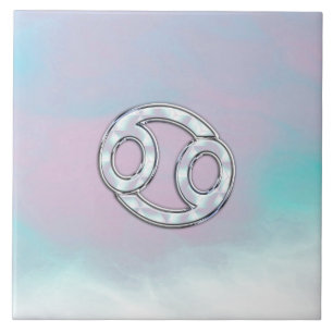 Mutter von Pearl Style Cancer Zodiac Sign Decor Fliese