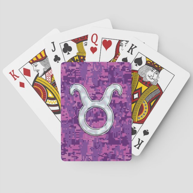 Mutter von Pearl Taurus Zodiac Sign auf der digita Spielkarten (Rückseite)