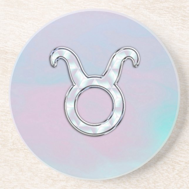 Mutter von Pearl Taurus Zodiac Symbol Getränkeuntersetzer (Vorne)