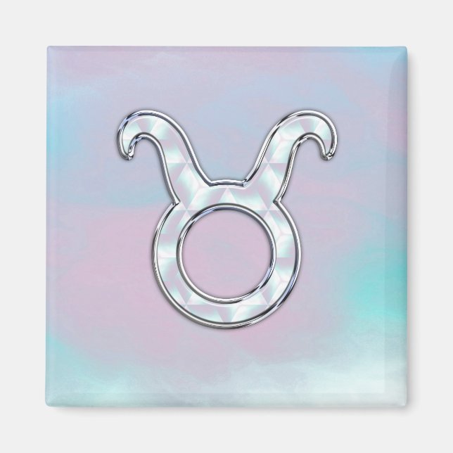 Mutter von Pearl Taurus Zodiac Symbol Magnet (Vorne)