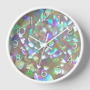 Mutter von Perle mit großen Zahlen große Ticks Uhr