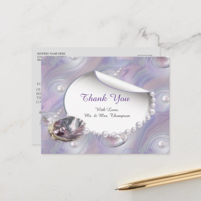 Mutter von Perlen Merged wie Liquid Wirbel Postkarte (Vorderseite/Rückseite Beispiel)