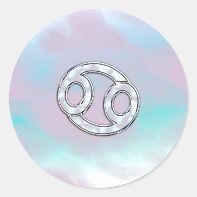 Mutter von Perlkrebs Zodiac Runder Aufkleber (Vorderseite)