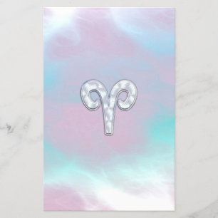 Mutter von Perlstil Aries Zodiac Sign Flyer