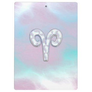 Mutter von Perlstil Aries Zodiac Sign Klemmbrett