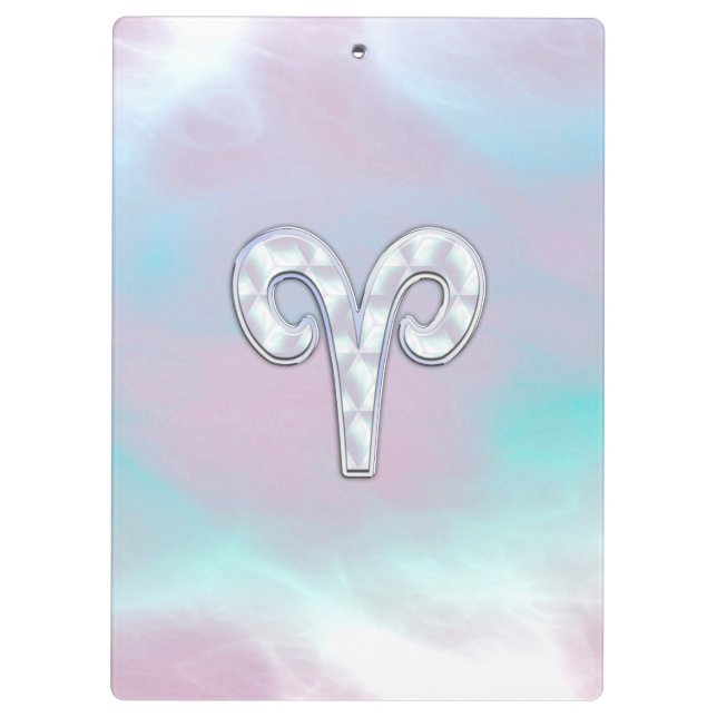Mutter von Perlstil Aries Zodiac Sign Klemmbrett (Rückseite)