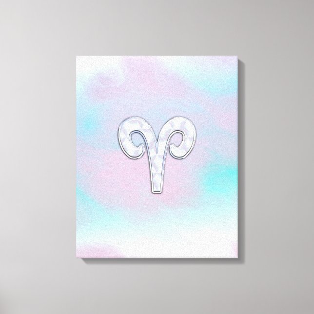 Mutter von Perlstil Aries Zodiac Sign Leinwanddruck (Vorderseite)