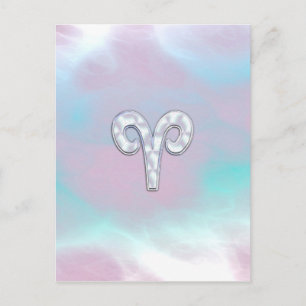 Mutter von Perlstil Aries Zodiac Sign Postkarte
