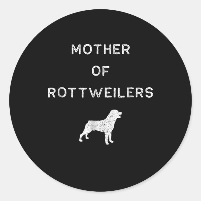 Mutter von Rotweilern Runder Aufkleber (Vorderseite)