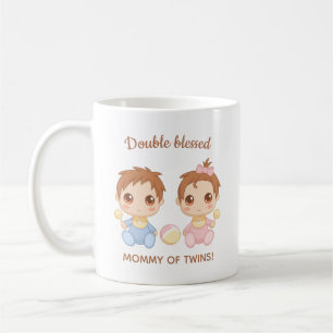 Mutter von Twins Baby Boy and Girl Kaffeetasse