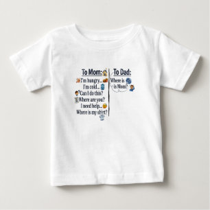 Mutter vs Vater Erziehungs Vergleich Baby T-shirt