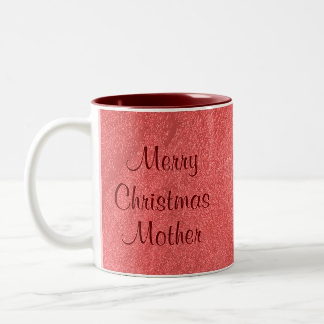 Mutter-WeihnachtsLiebe Zweifarbige Tasse (Links)