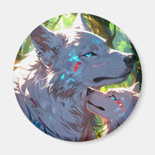 MUTTER-WOLF-ZUNEIGUNG MAGNET
