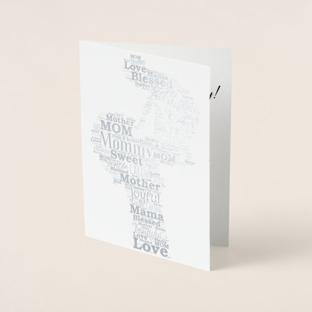 Mutter Word Art Folienkarte (Vorderseite)