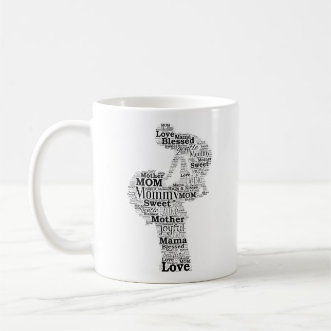 Mutter Word Art Kaffeetasse (Links)