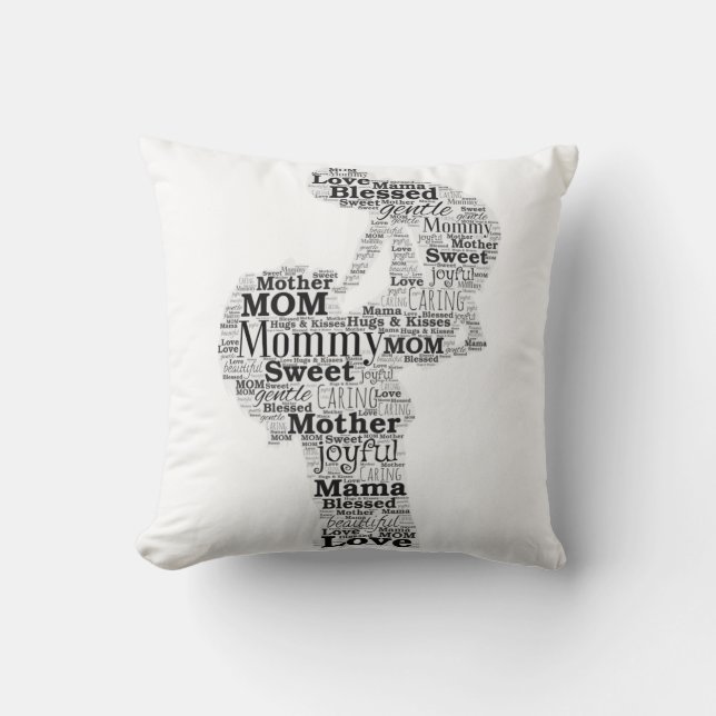 Mutter Word Art Kissen (Vorderseite)