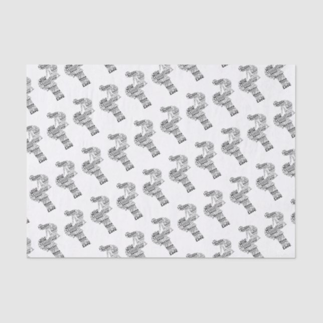 Mutter Word Art Seidenpapier (Vorderseite)